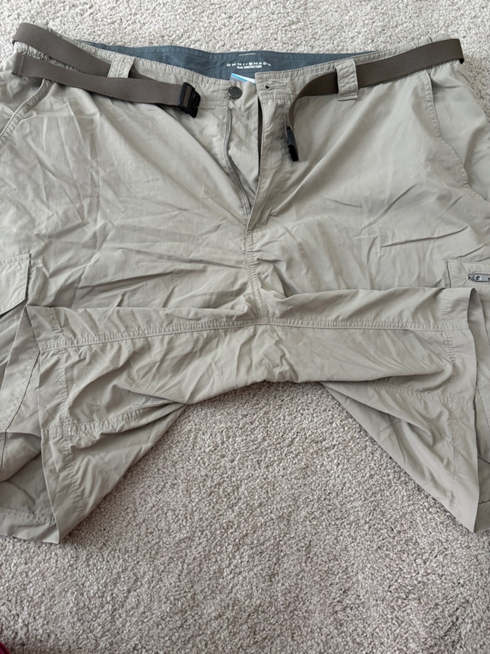 Men's Tan Cargo Shorts with Utility Belt - Picture 7 of 10